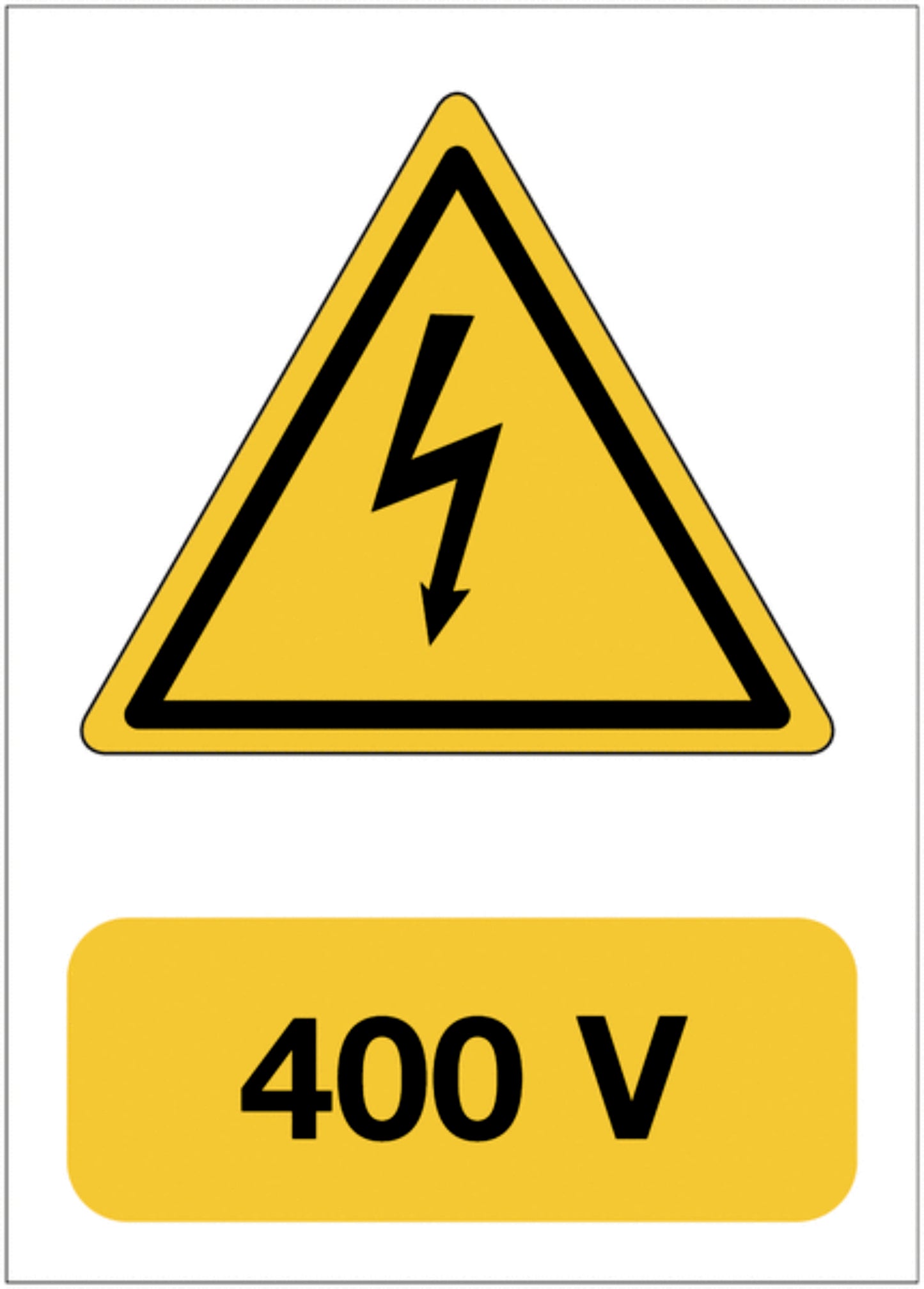 GLOBAL CARTELLO SEGNALETICO - Pericolo elettrico - 400 V - Adesivo Extra Resistente, Pannello in Forex, Pannello In Alluminio