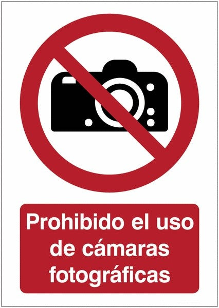 GLOBAL CARTELLO SEGNALETICO - Prohibido fotografiar - Adesivo Extra Resistente, Pannello in Forex, Pannello In Alluminio