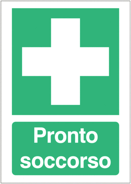 GLOBAL CARTELLO SEGNALETICO - Pronto soccorso NEW -  Adesivo Extra Resistente, Pannello in Forex, Pannello In Alluminio