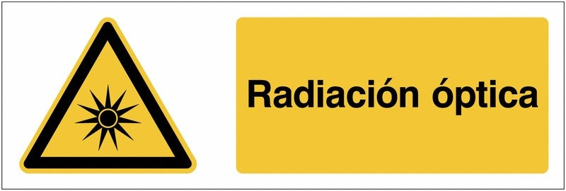 GLOBAL CARTELLO SEGNALETICO UNI - Radiación óptica - Adesivo Extra Resistente, Pannello in Forex, Pannello In Alluminio