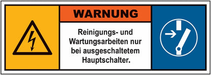 GLOBAL CARTELLO SEGNALETICO UNI - Reinigungs- und Wartungsarbeiten - Maschinenkennzeichnung - Adesivo Extra Resistente, Pannello in Forex, Pannello In Alluminio