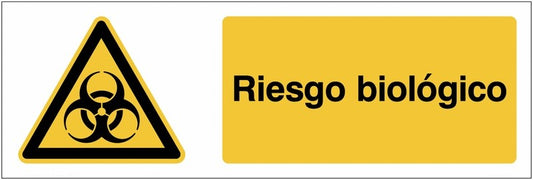 GLOBAL CARTELLO SEGNALETICO UNI - Riesgo biológico - Adesivo Extra Resistente, Pannello in Forex, Pannello In Alluminio