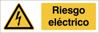 GLOBAL CARTELLO SEGNALETICO UNI - Riesgo eléctrico - Adesivo Extra Resistente, Pannello in Forex, Pannello In Alluminio