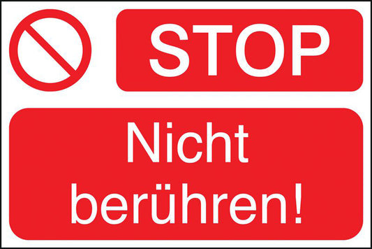 GLOBAL CARTELLO SEGNALETICO - STOP! Nicht berühren! -  Adesivo Extra Resistente, Pannello in Forex, Pannello In Alluminio