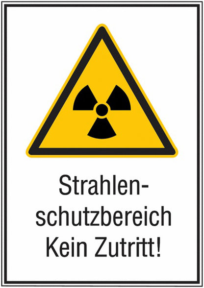 GLOBAL CARTELLO SEGNALETICO - Strahlenschutz, kein Zutritt -  Adesivo Extra Resistente, Pannello in Forex, Pannello In Alluminio