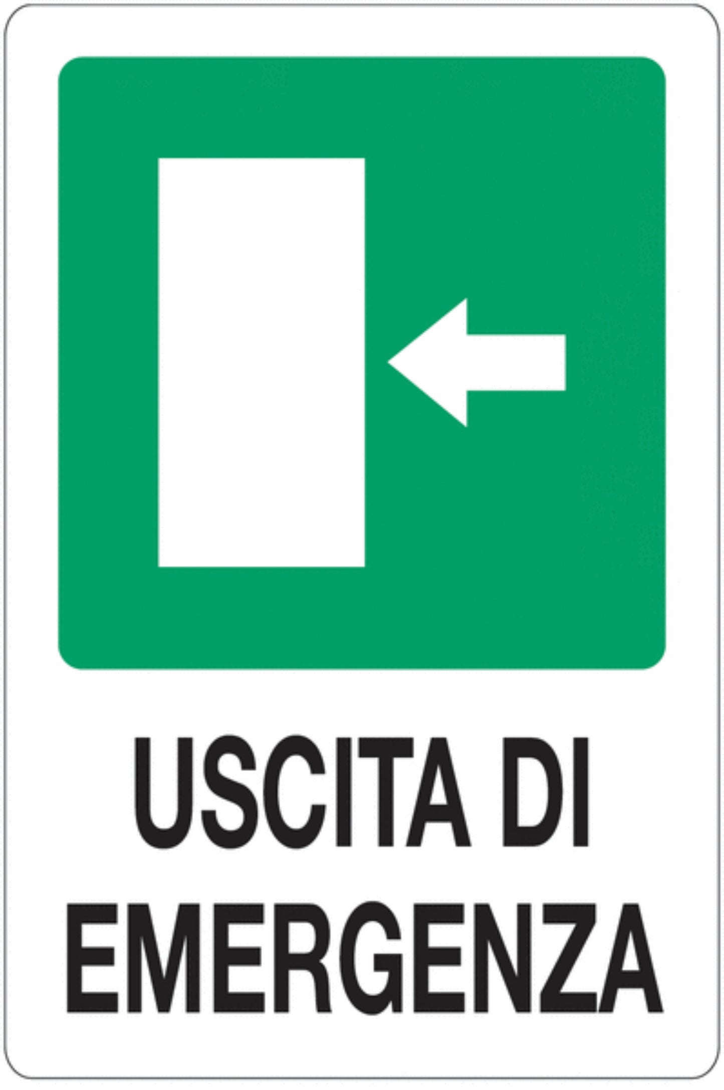 GLOBAL CARTELLO SEGNALETICO - Uscita di emergenza - con freccia personalizzata - Adesivo Extra Resistente, Pannello in Forex, Pannello In Alluminio