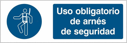 GLOBAL CARTELLO SEGNALETICO UNI - Uso obligatorio de arnés de seguridad - Adesivo Extra Resistente, Pannello in Forex, Pannello In Alluminio