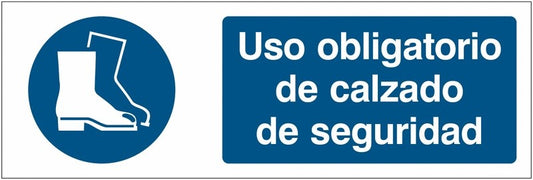 GLOBAL CARTELLO SEGNALETICO UNI - Uso obligatorio de calzado de seguridad - Adesivo Extra Resistente, Pannello in Forex, Pannello In Alluminio