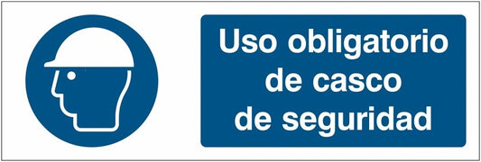 GLOBAL CARTELLO SEGNALETICO UNI - Uso obligatorio de casco de seguridad - Adesivo Extra Resistente, Pannello in Forex, Pannello In Alluminio