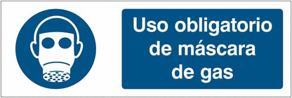 GLOBAL CARTELLO SEGNALETICO UNI - Uso obligatorio de máscara de gas - Adesivo Extra Resistente, Pannello in Forex, Pannello In Alluminio