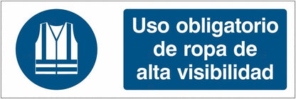 GLOBAL CARTELLO SEGNALETICO UNI -Uso obligatorio de ropa de alta visibilidad - Adesivo Extra Resistente, Pannello in Forex, Pannello In Alluminio