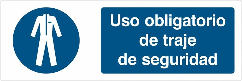 GLOBAL CARTELLO SEGNALETICO UNI - Uso obligatorio de traje de seguridad - Adesivo Extra Resistente, Pannello in Forex, Pannello In Alluminio