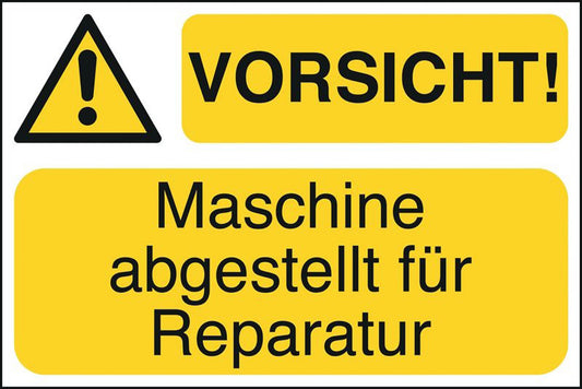 GLOBAL CARTELLO SEGNALETICO - VORSICHT! Maschine abgestellt für Reparatur -  Adesivo Extra Resistente, Pannello in Forex, Pannello In Alluminio