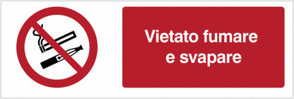 GLOBAL CARTELLO SEGNALETICO UNI - Vietato fumare e svapare - Adesivo Extra Resistente, Pannello in Forex, Pannello In Alluminio