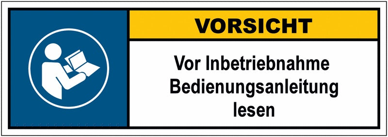 GLOBAL CARTELLO SEGNALETICO UNI - Vor Inbetriebnahme Bedienungsanleitung lesen - Adesivo Extra Resistente, Pannello in Forex, Pannello In Alluminio