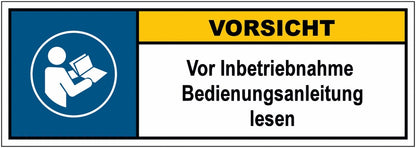 GLOBAL CARTELLO SEGNALETICO UNI - Vor Inbetriebnahme Bedienungsanleitung lesen - Adesivo Extra Resistente, Pannello in Forex, Pannello In Alluminio