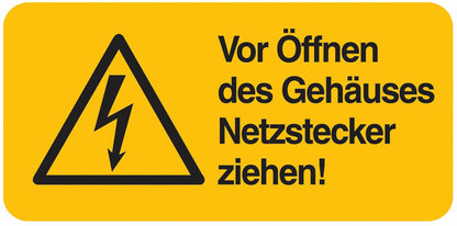 GLOBAL CARTELLO SEGNALETICO UNI - Vor Öffnen des Gehäuses, Netzstecker - Adesivo Extra Resistente, Pannello in Forex, Pannello In Alluminio