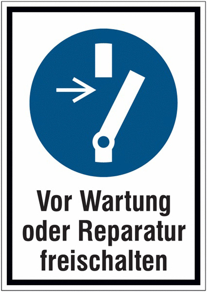 GLOBAL CARTELLO SEGNALETICO - Vor Wartung oder Reparatur freischalten -  Adesivo Extra Resistente, Pannello in Forex, Pannello In Alluminio