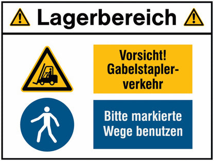 GLOBAL CARTELLO SEGNALETICO - Vorsicht Gabelstapler Markierte Wege benutzen -  Adesivo Extra Resistente, Pannello in Forex, Pannello In Alluminio