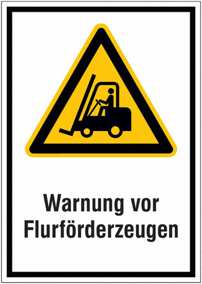 GLOBAL CARTELLO SEGNALETICO - Vorsicht! Flurförderzeuge -  Adesivo Extra Resistente, Pannello in Forex, Pannello In Alluminio