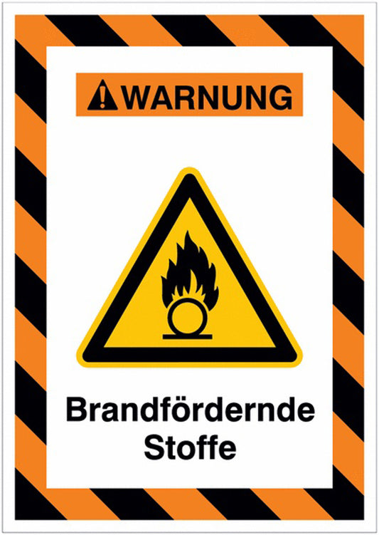 GLOBAL CARTELLO SEGNALETICO - Warnung vor brandfördernden Stoffen -  Adesivo Extra Resistente, Pannello in Forex, Pannello In Alluminio