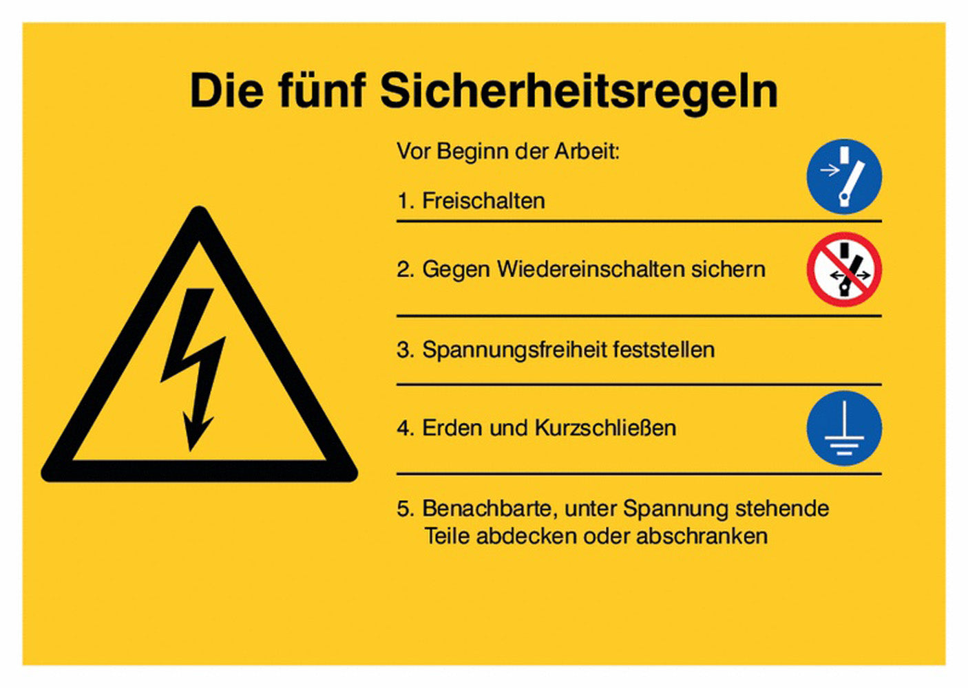 GLOBAL CARTELLO SEGNALETICO - Warnung vor elektrischer Spannung - Sicherheitsregel-Schilder für Deutschland -  Adesivo Extra Resistente, Pannello in Forex, Pannello In Alluminio