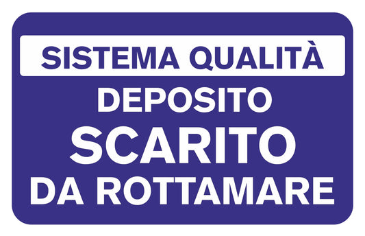 GLOBAL CARTELLO SEGNALETICO - area deposito scarti  - Adesivo Extra Resistente, Pannello in Forex, Pannello In Alluminio