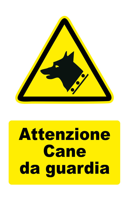 GLOBAL CARTELLO SEGNALETICO - attenzione cane da guardia - Adesivo Extra Resistente, Pannello in Forex, Pannello In Alluminio