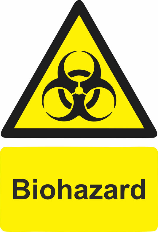 GLOBAL CARTELLO SEGNALETICO - Biohazard  - Adesivo Extra Resistente, Pannello in Forex, Pannello In Alluminio