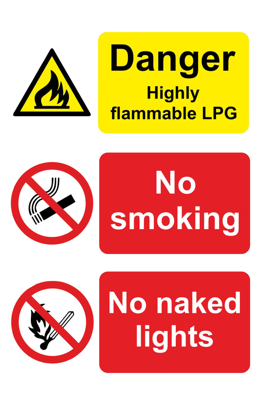 GLOBAL CARTELLO SEGNALETICO - danger highly flammable lpg - Adesivo Extra Resistente, Pannello in Forex, Pannello In Alluminio