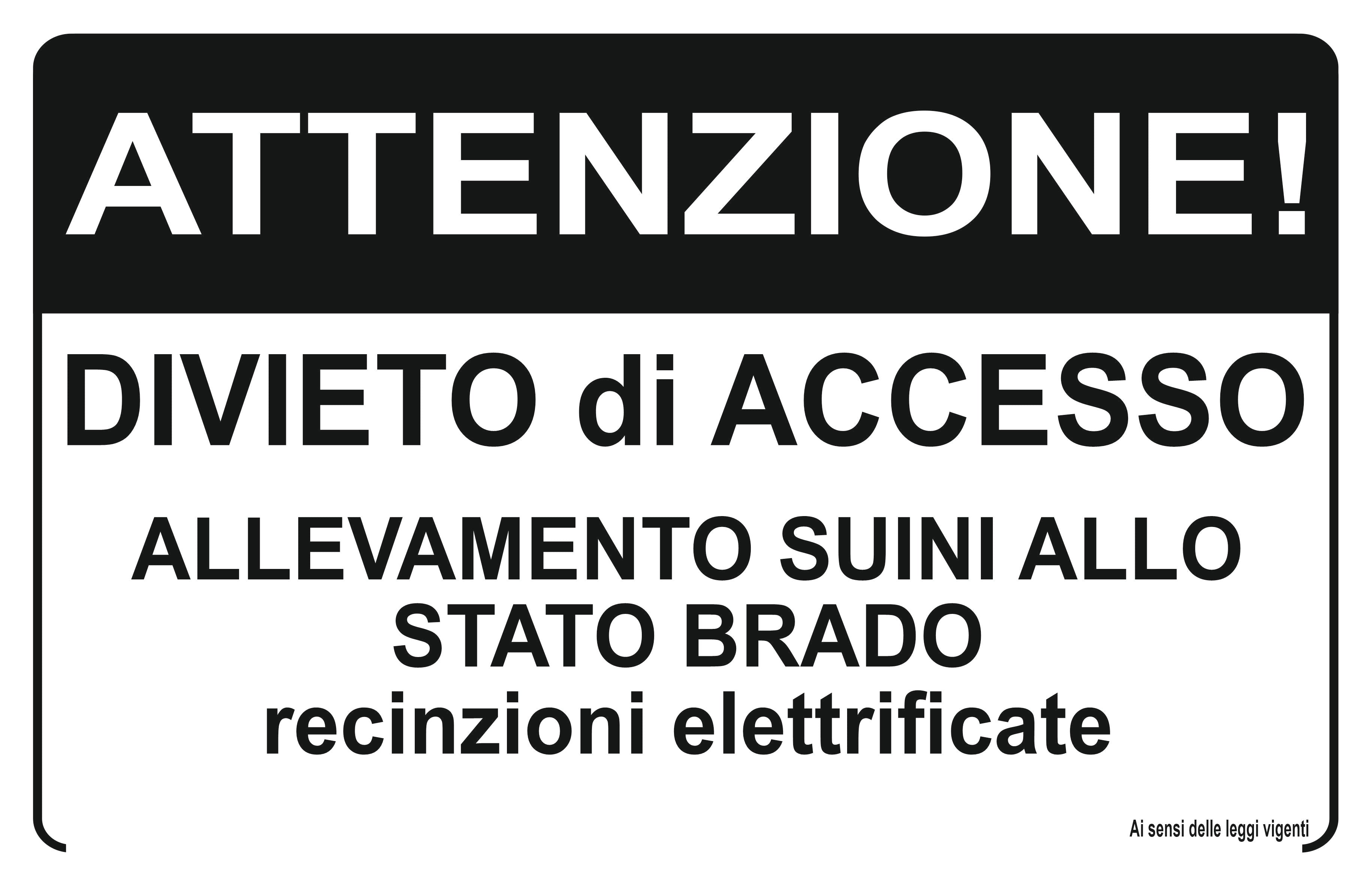 GLOBAL CARTELLO SEGNALETICO - Divieto Di Accesso Allevamento Suino - A ...