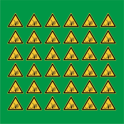 PACCO DA 6 KIT DI 6 ADESIVI TRIANGOLARI - forte rumore improvviso - Pittogramma ISO 7010 Con Stampa Diretta U.V.