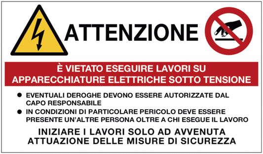 GLOBAL CARTELLO SEGNALETICO - pericolo elettrico - Attenzione - con testo in italiano - Adesivo Extra Resistente, Pannello in Forex, Pannello In Alluminio