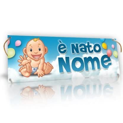 BANNER STRISCIONE NASCITA - è nato - CON IL TUO NOME bimbo neonato