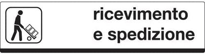 CARTELLO IN LAMIERA SCATOLATA RETTANGOLO 125X25 CM - Ricevimento e spedizione - SEGNALE CATARIFRAGENTE CLASSE 1 O 2 (a nido d'ape)