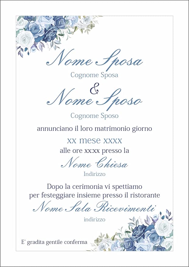 Partecipazioni di Matrimonio Personalizzate IN PLEXIGLASS CON STAMPA AD ALTA QUALITÁ - ROSE BLU - completamente PERSONALIZZABILE