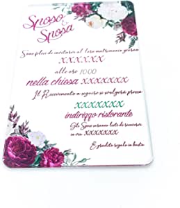 Partecipazioni di Matrimonio Personalizzate IN PLEXIGLASS CON STAMPA AD ALTA QUALITÁ - completamente PERSONALIZZABILE