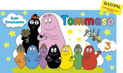 BANNER STRISCIONE compleanno - Barbapapà - CON IL TUO NOME bimbo BARBAPAPA'