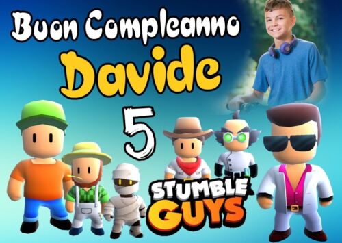 BANNER STRISCIONE compleanno - Stumble Guys - CON NOME foto ed età bimbo/a