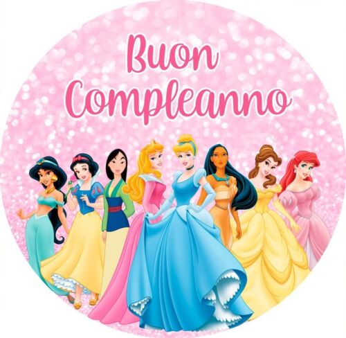 STRISCIONE compleanno - Principesse Disney MOD 3 - CON NOME foto ed età bimbo/a