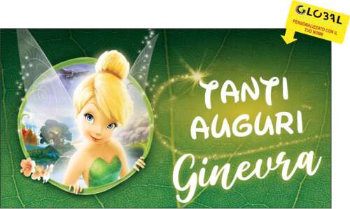 BANNER STRISCIONE compleanno - TRILLY Campanellino peter pan - CON NOME bimba