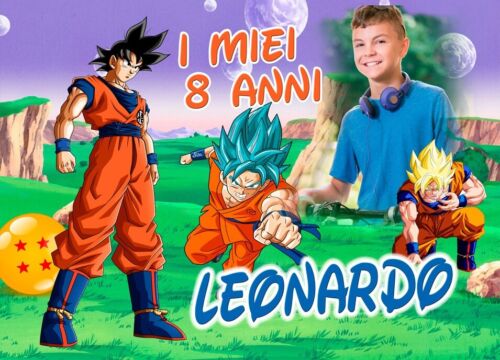 BANNER STRISCIONE compleanno - Dragonball - CON NOME foto ed età bimbo/a