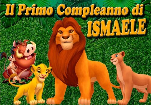 BANNER STRISCIONE compleanno - Re Leone Simba - CON NOME ed età bimbo/a