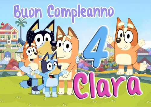 BANNER STRISCIONE compleanno - Bluey - CON NOME ed età bimbo/a