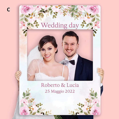 CORNICE WEDDING PERSONALIZZABILE CON NOMI E DATA - MODELLO C - CON STAMPA AD ALTA QUALITÁ