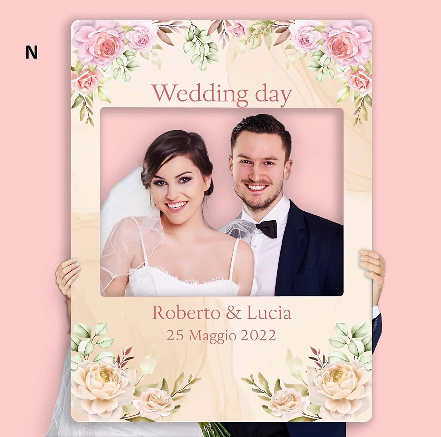 CORNICE WEDDING PERSONALIZZABILE CON NOMI E DATA - MODELLO N - CON STAMPA AD ALTA QUALITÁ