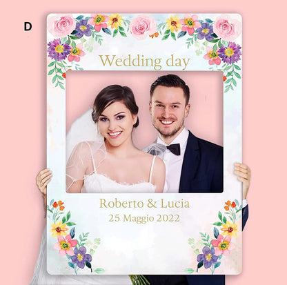 CORNICE WEDDING PERSONALIZZABILE CON NOMI E DATA - MODELLO D - CON STAMPA AD ALTA QUALITÁ