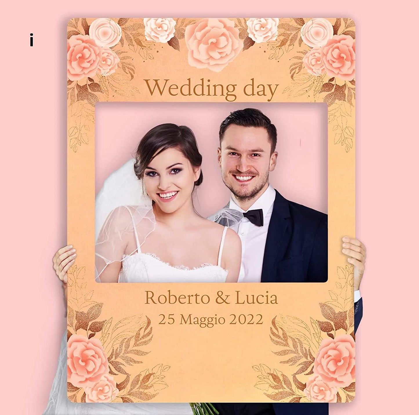 CORNICE WEDDING PERSONALIZZABILE CON NOMI E DATA - MODELLO i - CON STAMPA AD ALTA QUALITÁ