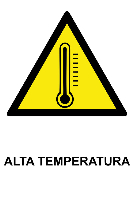 ALTA TEMPERATURA- CARTELLO SEGNALETICO ISO 7010 in Adesivo Resistente, Pannello in Forex, Pannello In Alluminio o in Plexiglas