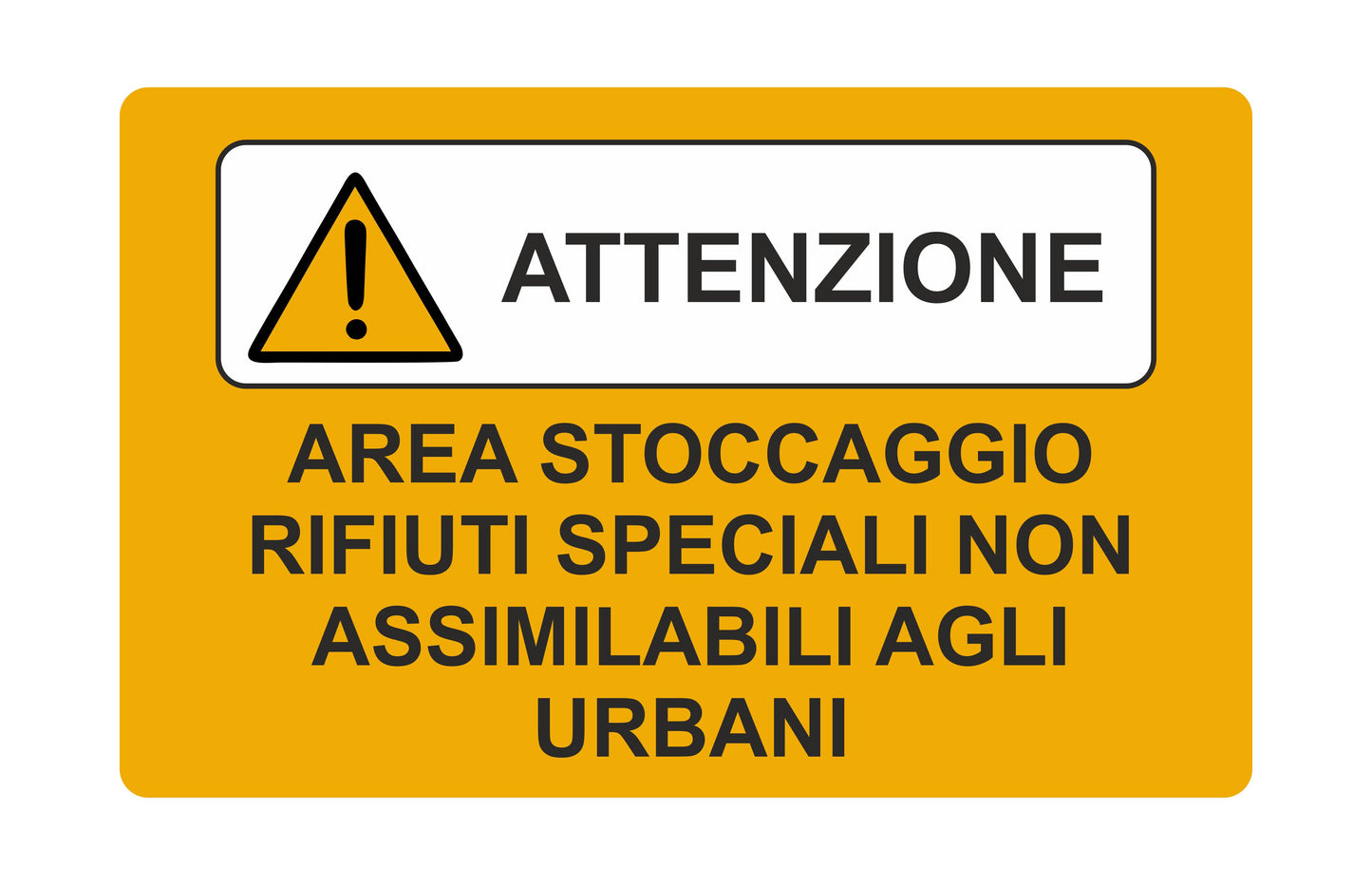 AREA STOCCAGGIO RIFIUTI SPECIALI NON ACCUMULABILI- ISO 7010 in Adesivo Resistente, Pannello in Forex, Pannello In Alluminio o in Plexiglas